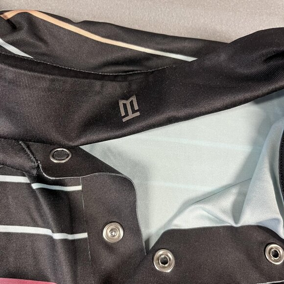 Nike Tiger Woods Collection Polo Shirt Mens Medium Black Striped Dri-FIT Golf - Picture 3 of 9